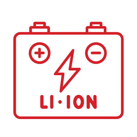 li-ion battery processing icon