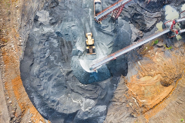 Aerial shot of a mining operation